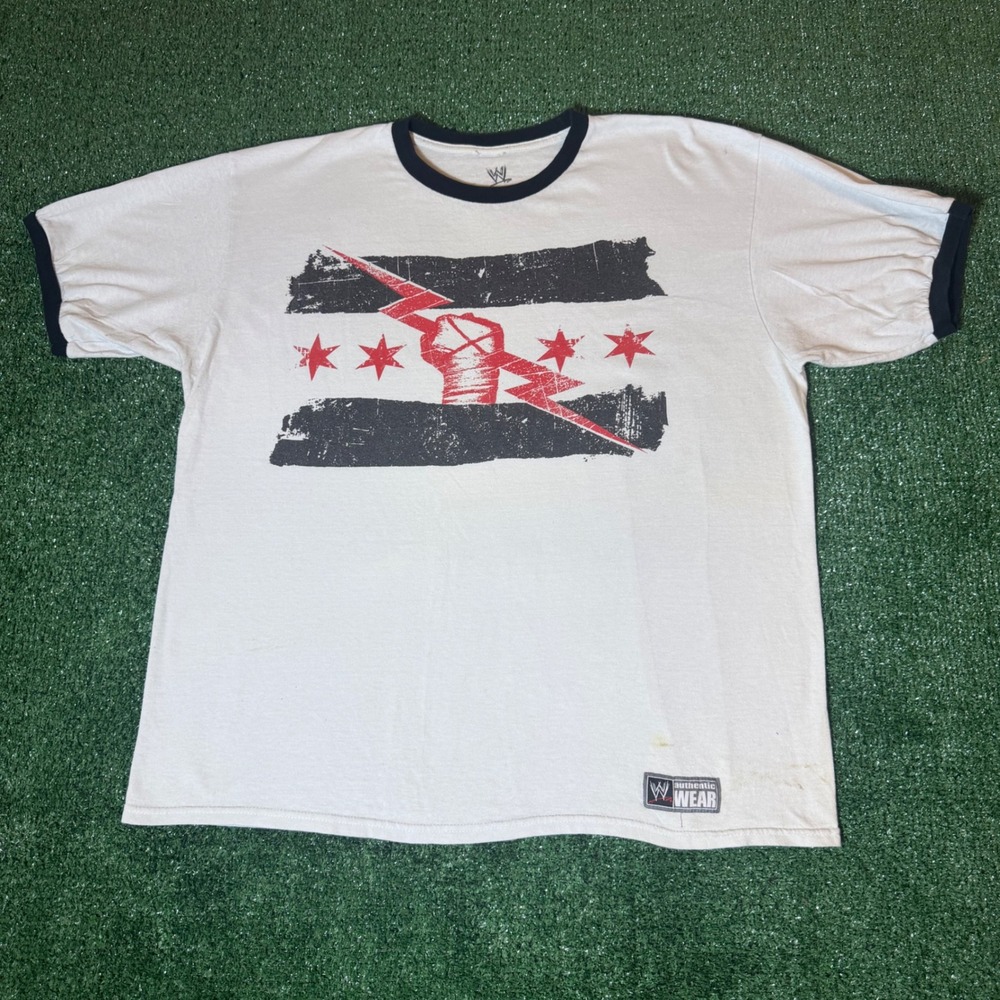 WWE CM Punk Best in the World Ringer T-Shirt White XL 2011 Authentic Wear
